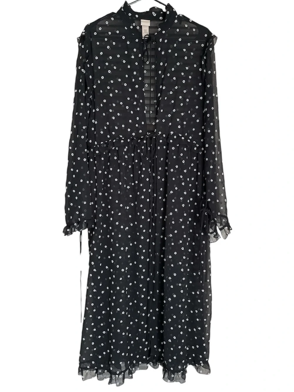 H&M Black & white sheer open face dress/duster